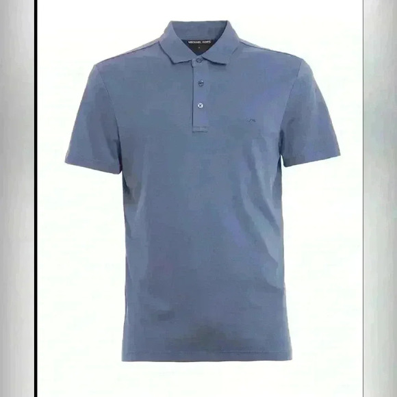Micheal Kors Golf Polo  Sweat Wicking Shirt in Blue 3 Buttons Size Large - Picture 1 of 9